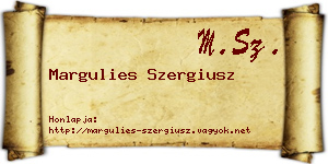 Margulies Szergiusz névjegykártya